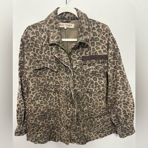 Free People Seize The Day Leopard Jacket NWOT Small 100% Cotton Oversized